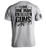 I Love One Man & Several Guns (Back Print) Aaria Tees