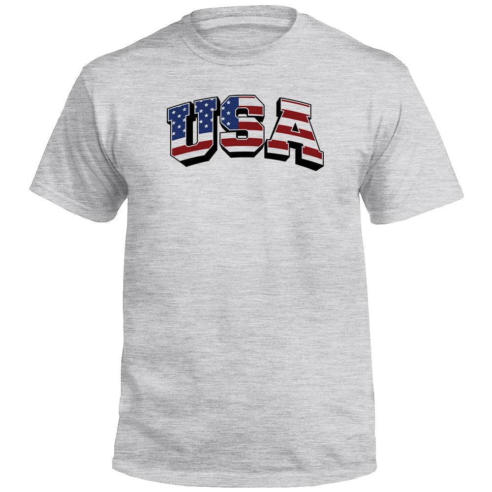 USA Flag Lettering (Front) - Aaria Tees Aaria Tees
