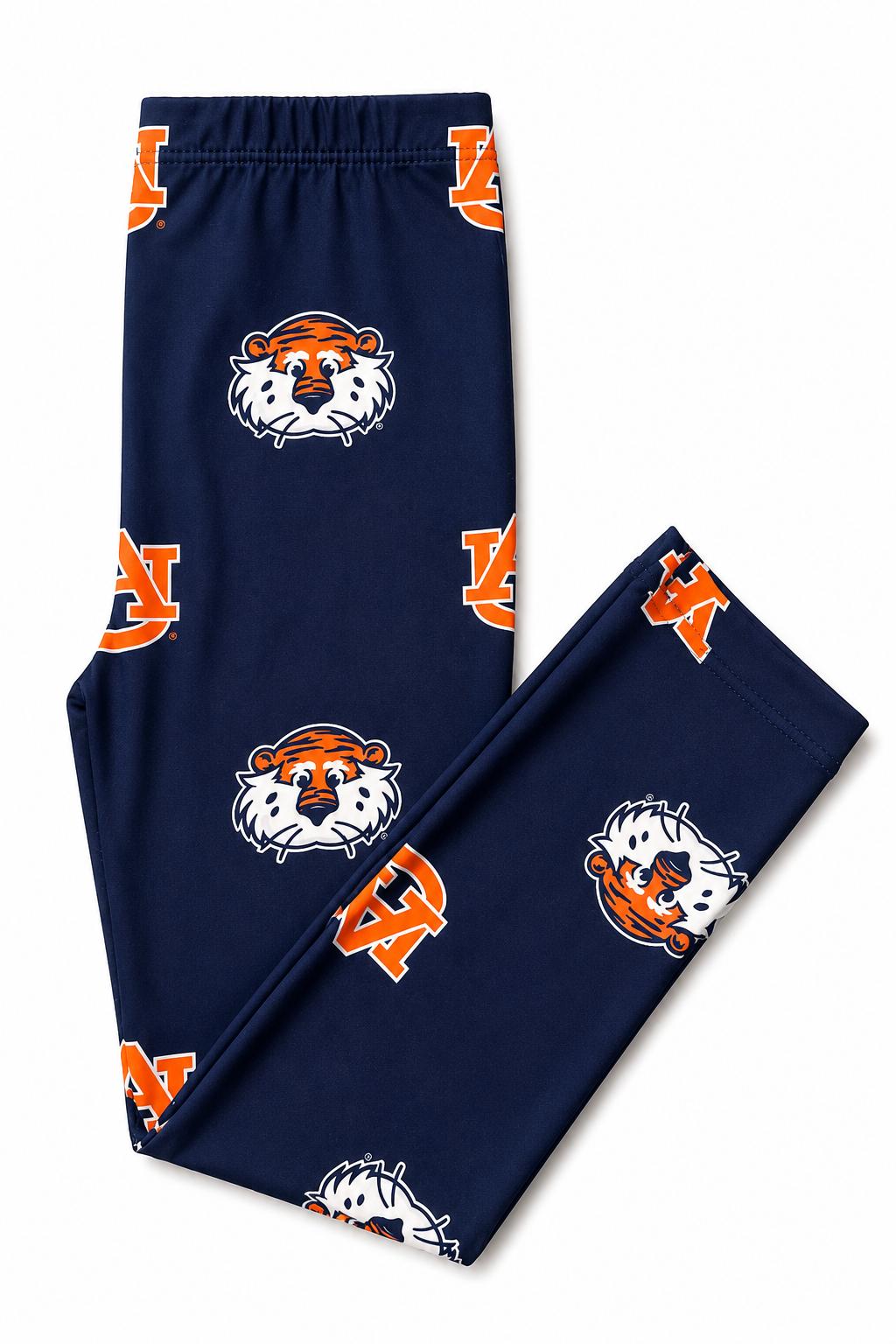 Auburn Blue Aubie Leggings - Aaria Tees Aaria Tees