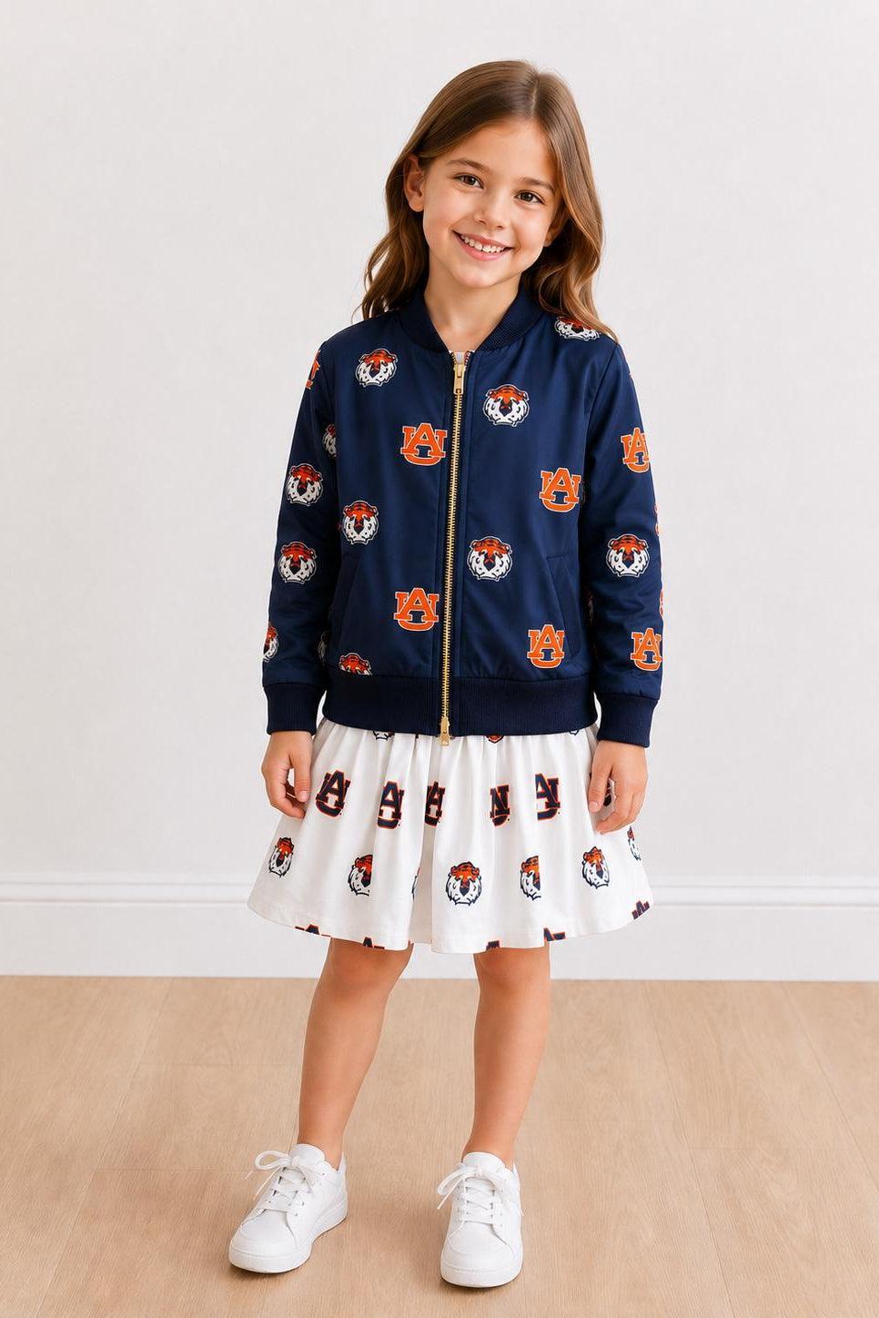 Auburn Blue Aubie Satin Jacket - Aaria Tees Aaria Tees