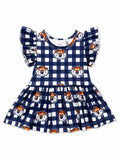Auburn Plaid Aubie S/S Flutter Twirl Bodysuit - Aaria Tees Aaria Tees