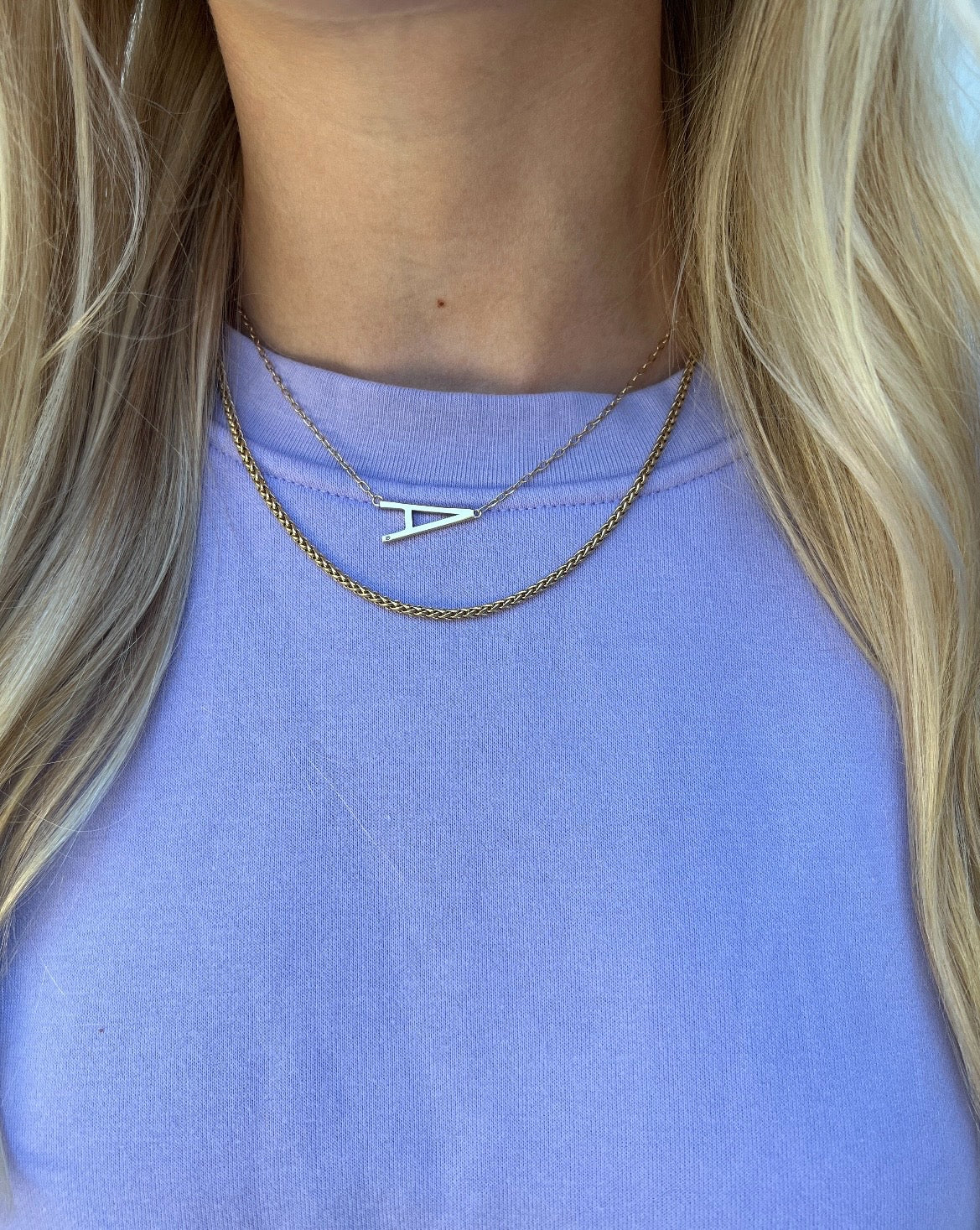 Initial A Precious Elongated Necklace - Aaria Tees Aaria Tees