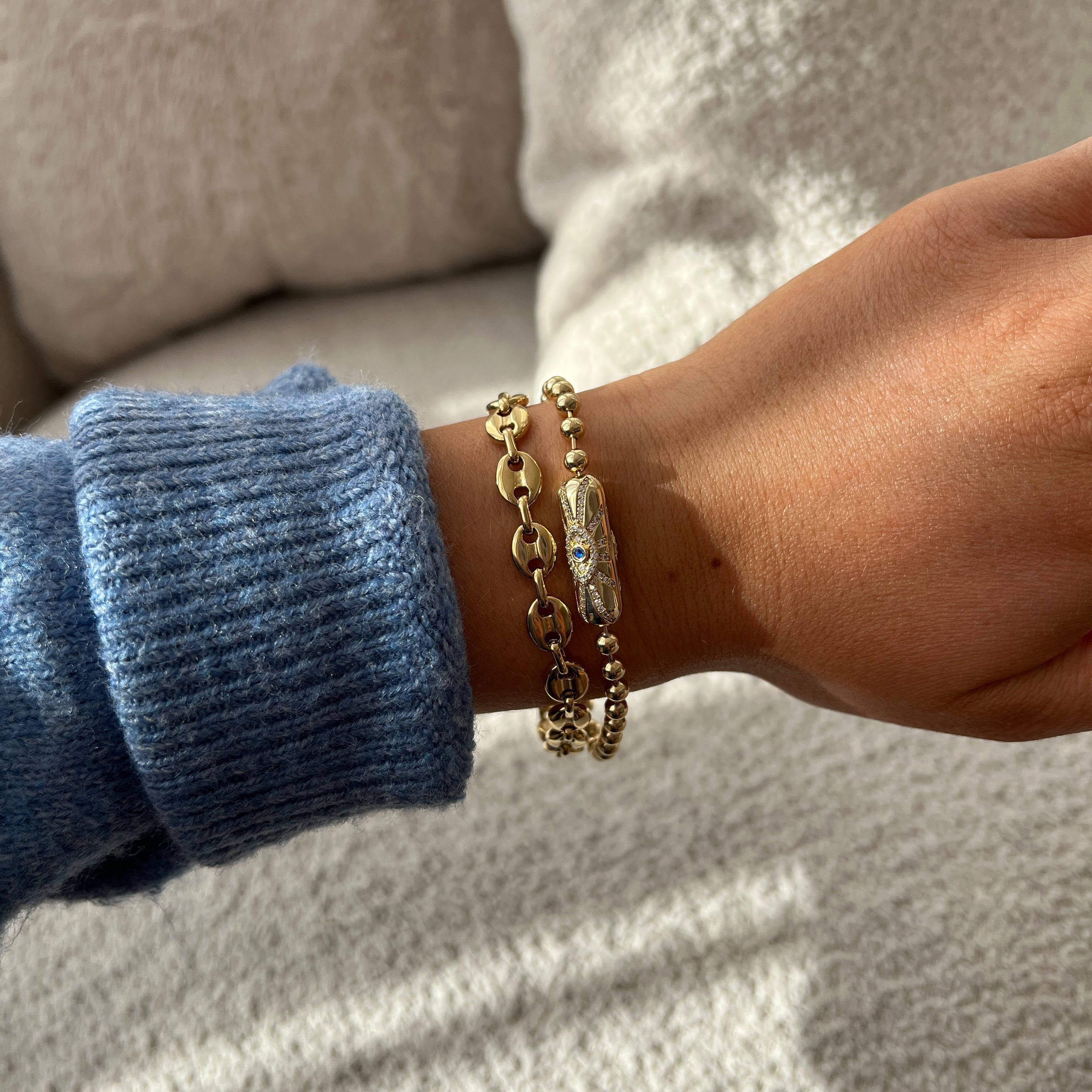 Evil Eye Barrel Closure Bracelet - Aaria Tees Aaria Tees