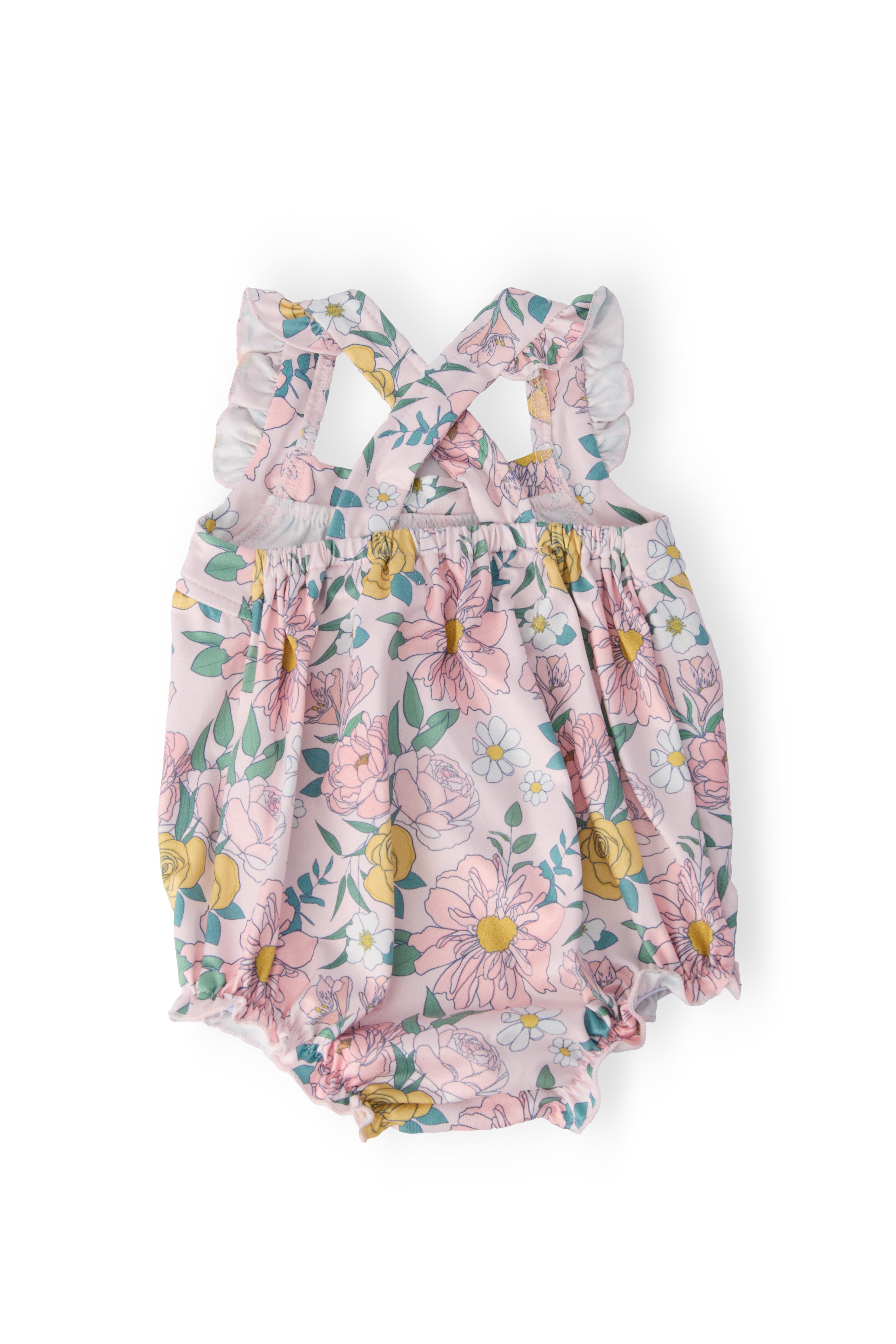 Autumn Breeze Ruffle Cross Back Romper - Aaria Tees Aaria Tees