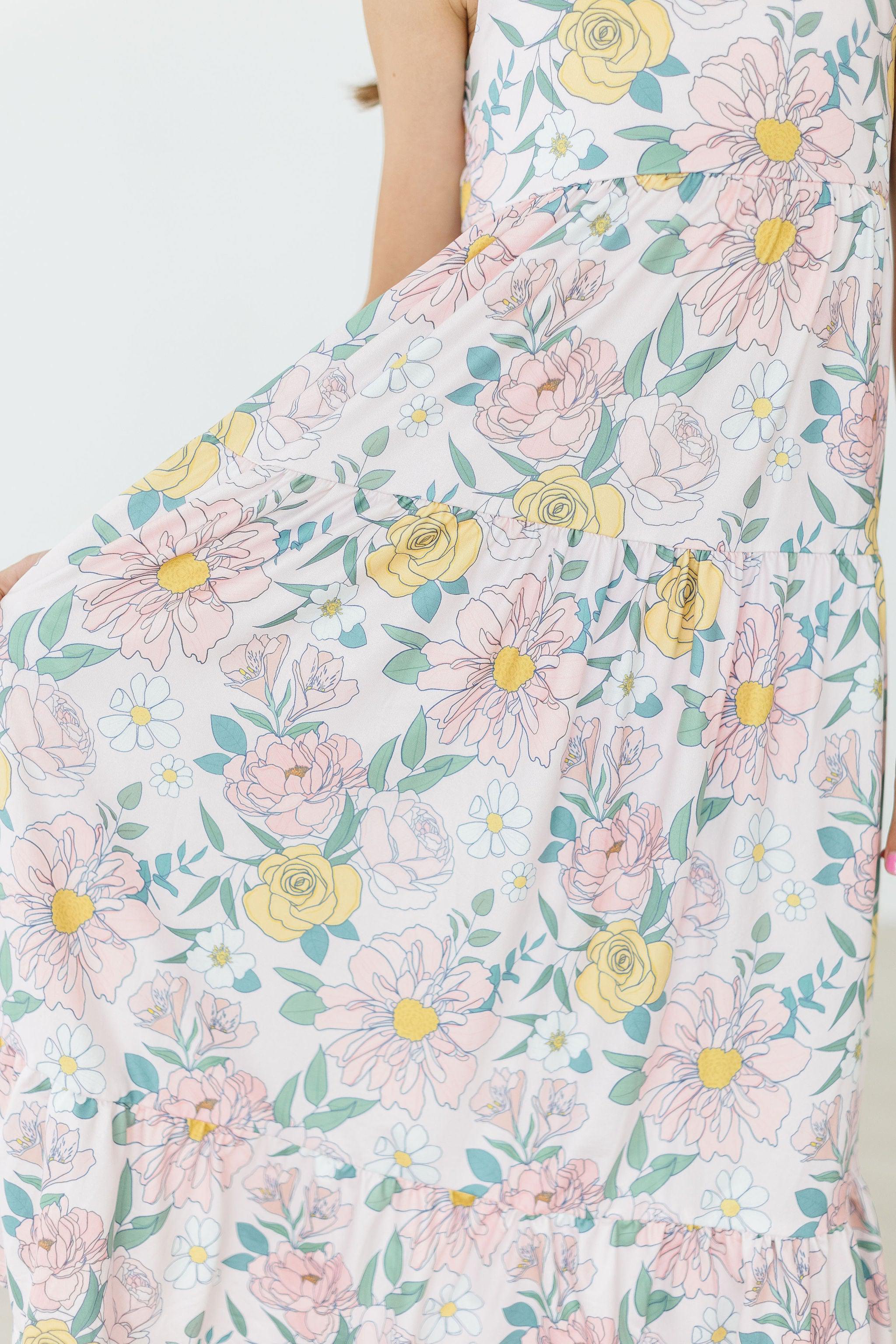 Autumn Breeze Ruffle Maxi Dress - Aaria Tees Aaria Tees