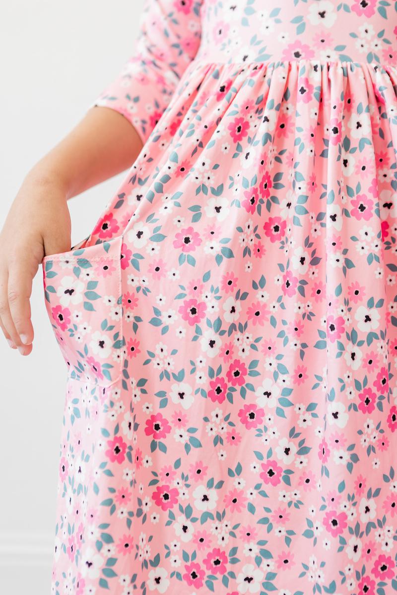 Azalea 3/4 Sleeve Pocket Twirl Dress - Aaria Tees Aaria Tees