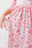 Azalea 3/4 Sleeve Pocket Twirl Dress - Aaria Tees Aaria Tees