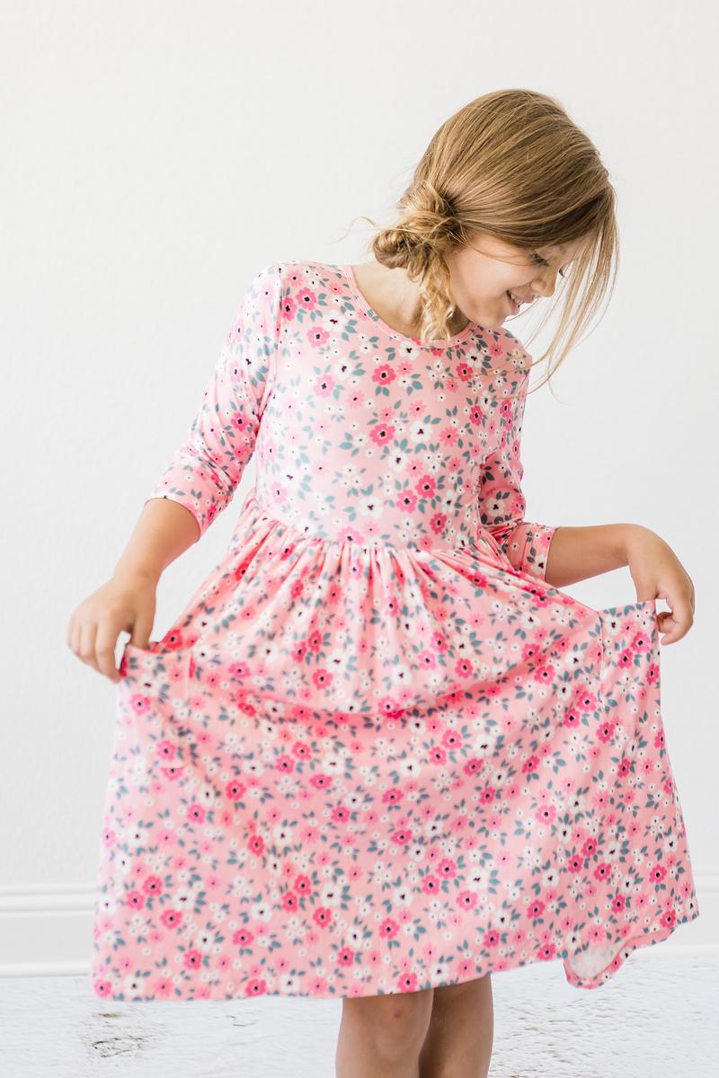 Azalea 3/4 Sleeve Pocket Twirl Dress - Aaria Tees Aaria Tees