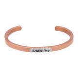 Dream Big Silver & Copper Cuff Bracelet - Aaria Tees Aaria Tees