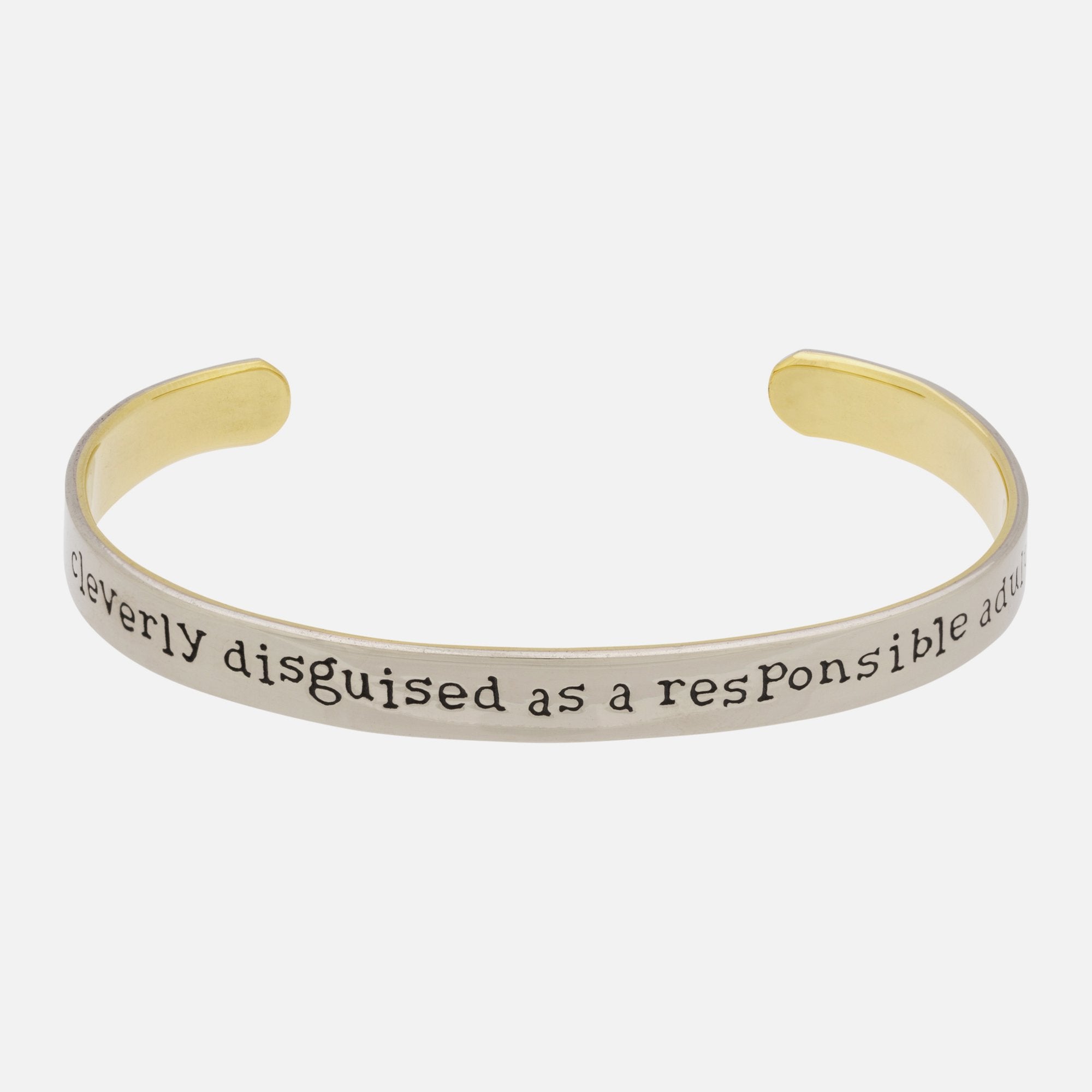 Cleverly Disguised Mixed Metal Cuff Bracelet - Aaria Tees Aaria Tees