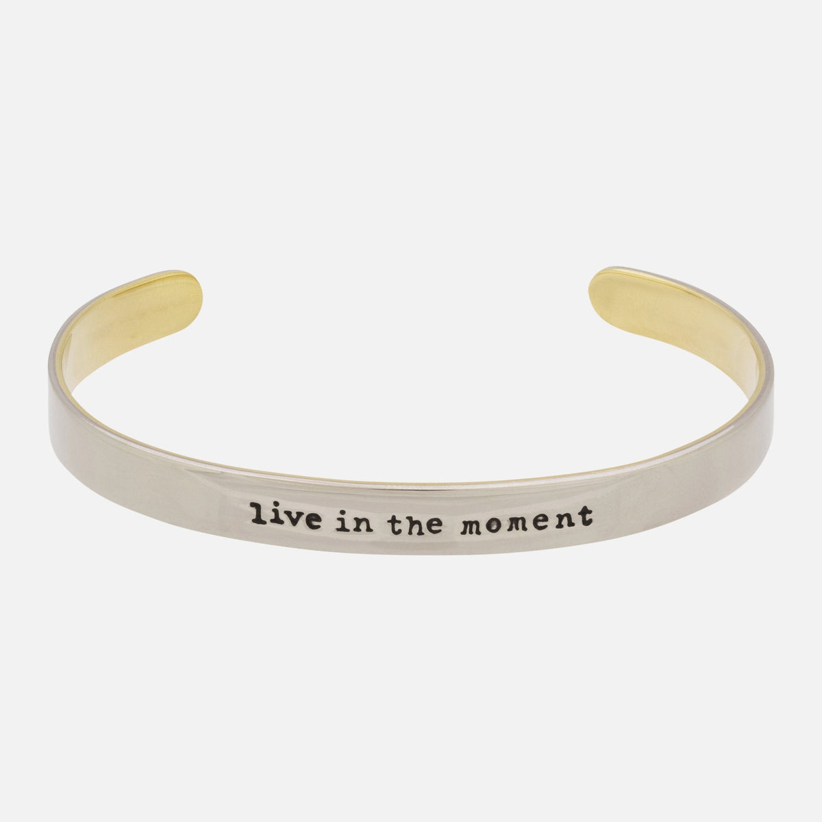 Live In The Moment Mixed Metals Cuff Bracelet - Aaria Tees