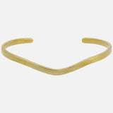 Hammered Curved Brass Cuff Bracelet - Aaria Tees Aaria Tees
