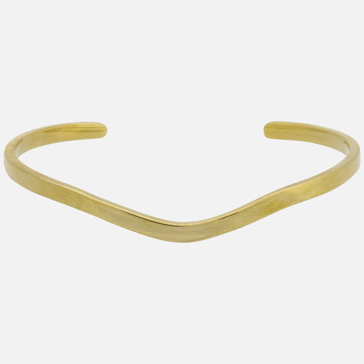 Hammered Curved Brass Cuff Bracelet - Aaria Tees