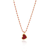 Paisley Heart Necklace Red Aaria Tees