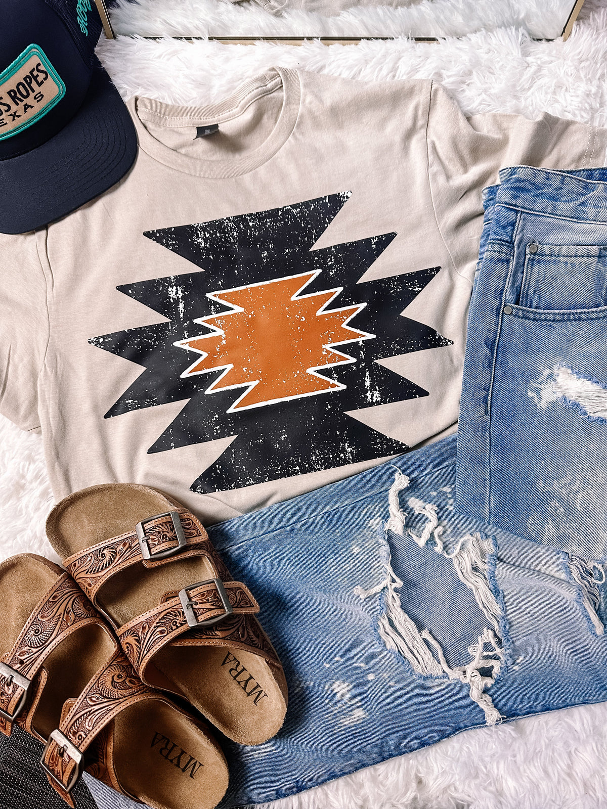 Western Aztec Graphic Tee - Aaria Tees