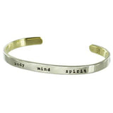 Body Mind Spirit Mixed Metals Cuff Bracelet - Aaria Tees Aaria Tees