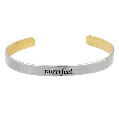 Purrrfect Mixed Metals Cuff Bracelet - Aaria Tees
