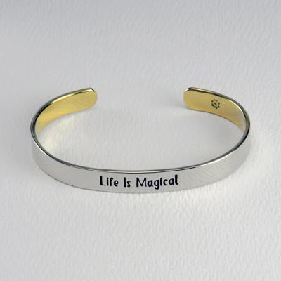 Life Is Magical Mixed Metal Cuff Bracelet - Aaria Tees Aaria Tees