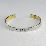 Life Is Magical Mixed Metal Cuff Bracelet - Aaria Tees Aaria Tees