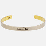 Dream Big Mixed Metals Cuff Bracelet - Aaria Tees Aaria Tees