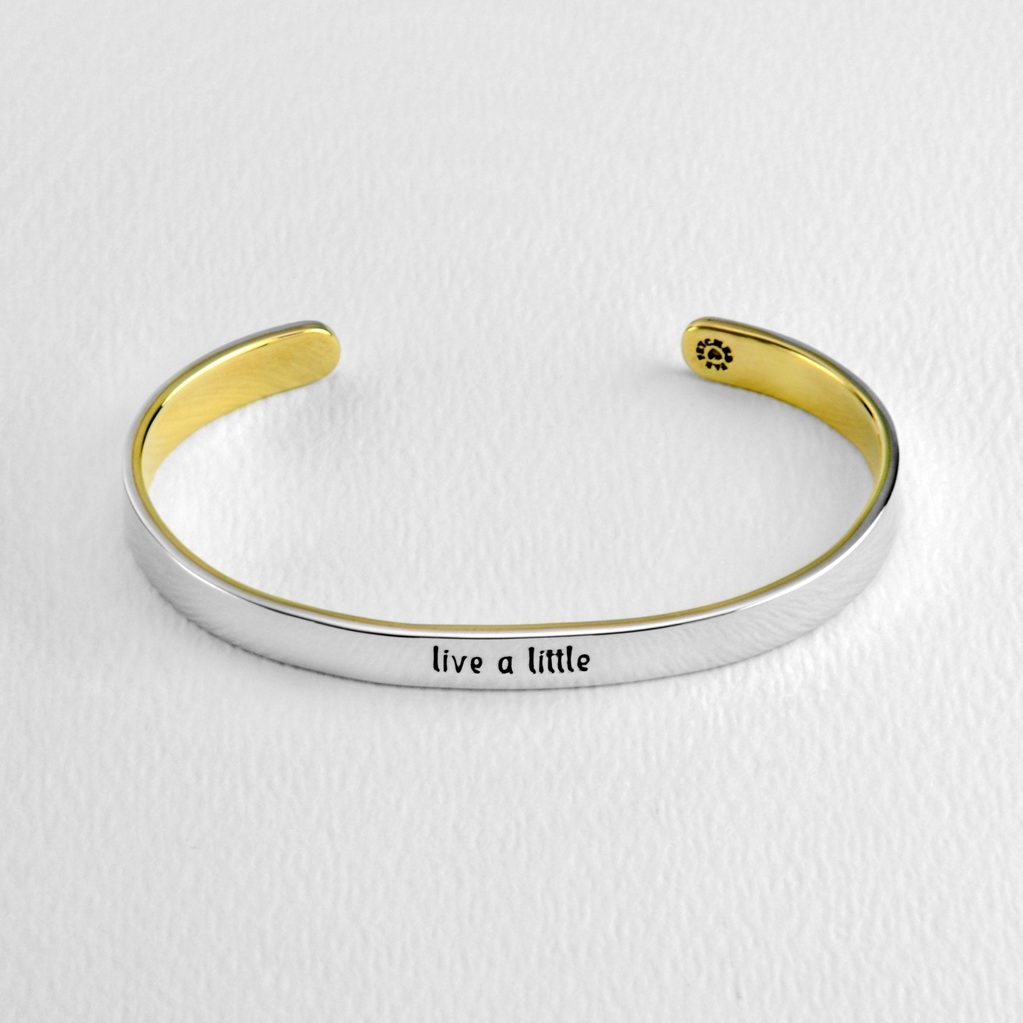 Live A Little Mixed Metals Cuff Bracelet - Aaria Tees Aaria Tees