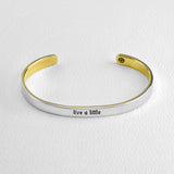 Live A Little Mixed Metals Cuff Bracelet - Aaria Tees Aaria Tees