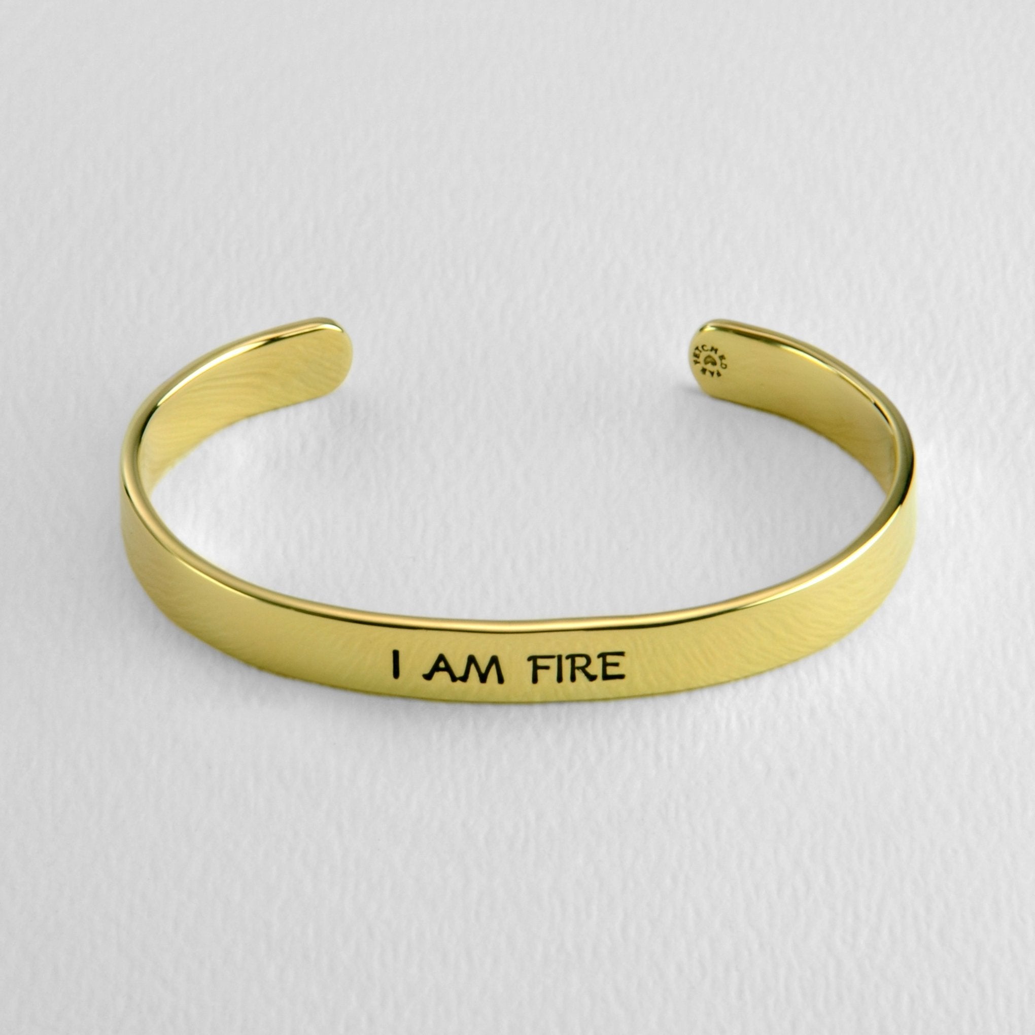 I Am Earth Water Air Fire Astrology Brass Cuff Bracelet - Aaria Tees Aaria Tees