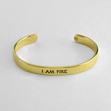 I Am Earth Water Air Fire Astrology Brass Cuff Bracelet - Aaria Tees Aaria Tees