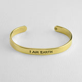 I Am Earth Water Air Fire Astrology Brass Cuff Bracelet - Aaria Tees Aaria Tees