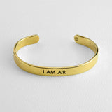 I Am Earth Water Air Fire Astrology Brass Cuff Bracelet - Aaria Tees Aaria Tees