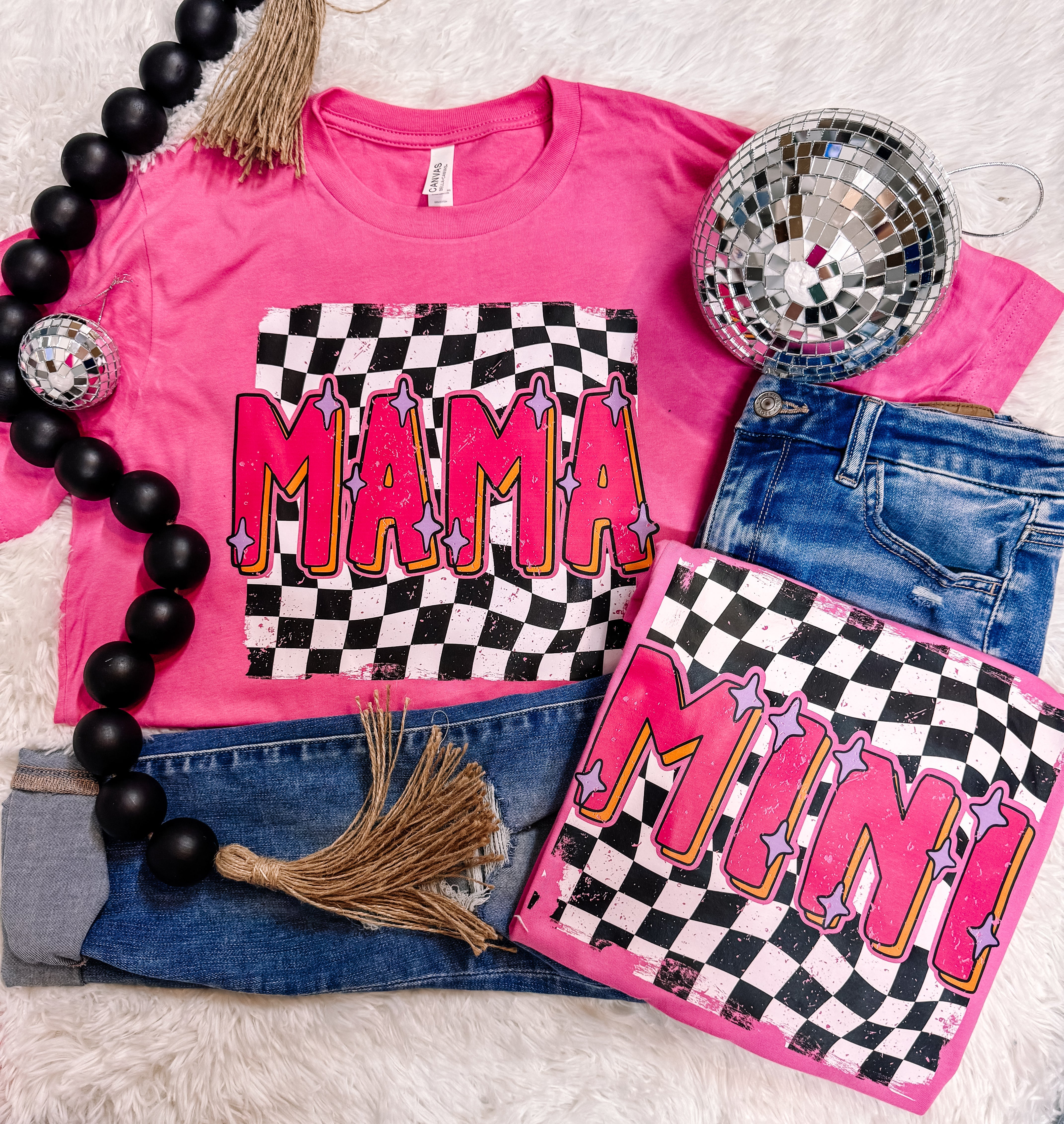 Retro Sparkle Mama Graphic Tee - Aaria Tees Aaria Tees