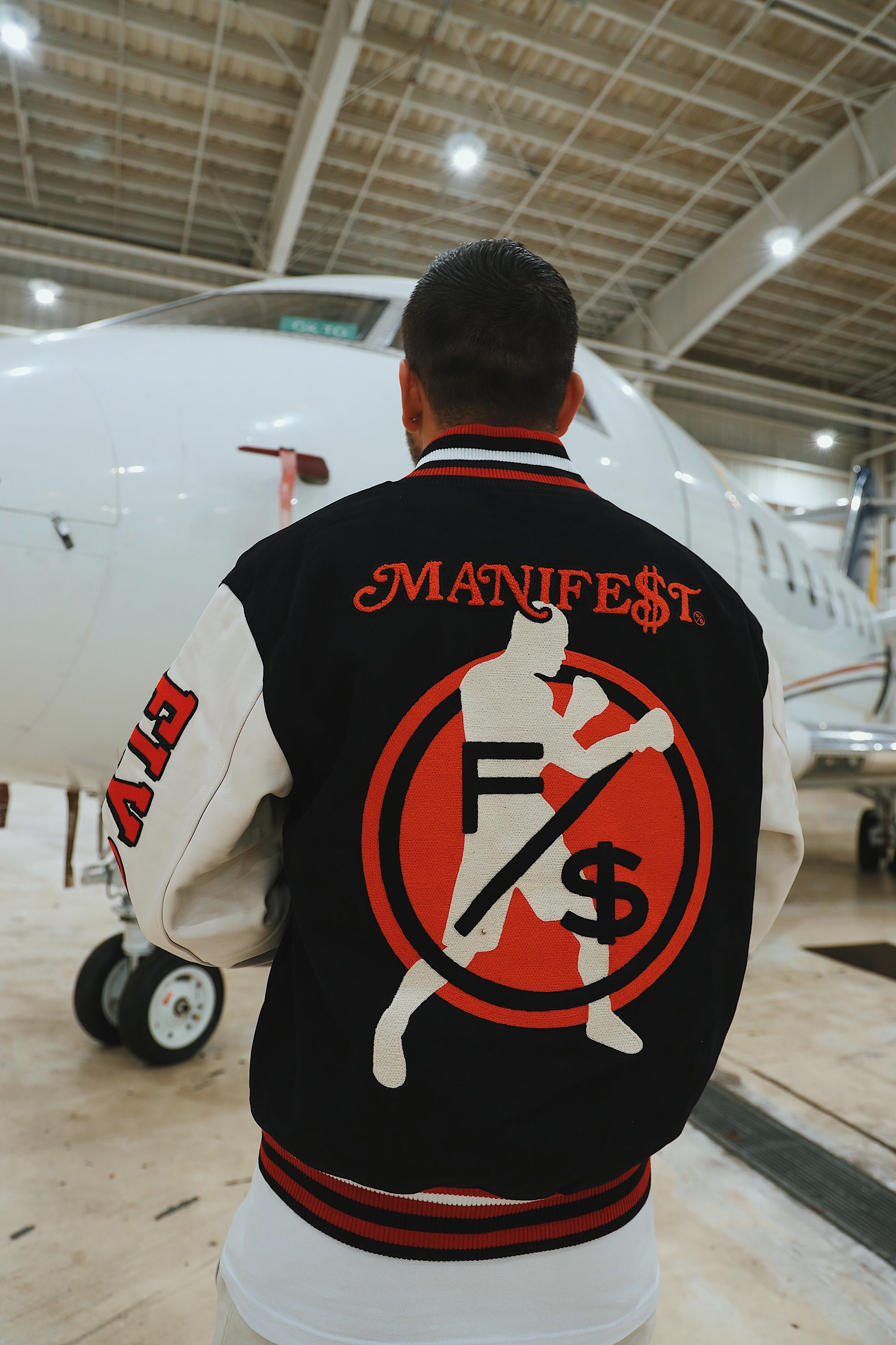 Manifest Varsity Jacket (Black) - Aaria Tees Aaria Tees