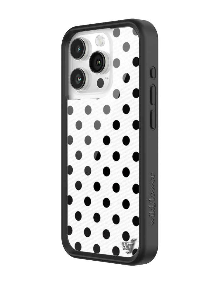 Polka Dot | White and Black iPhone Case - Aaria Tees Aaria Tees