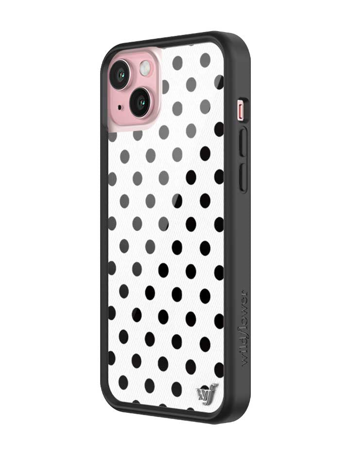 Polka Dot | White and Black iPhone Case - Aaria Tees Aaria Tees
