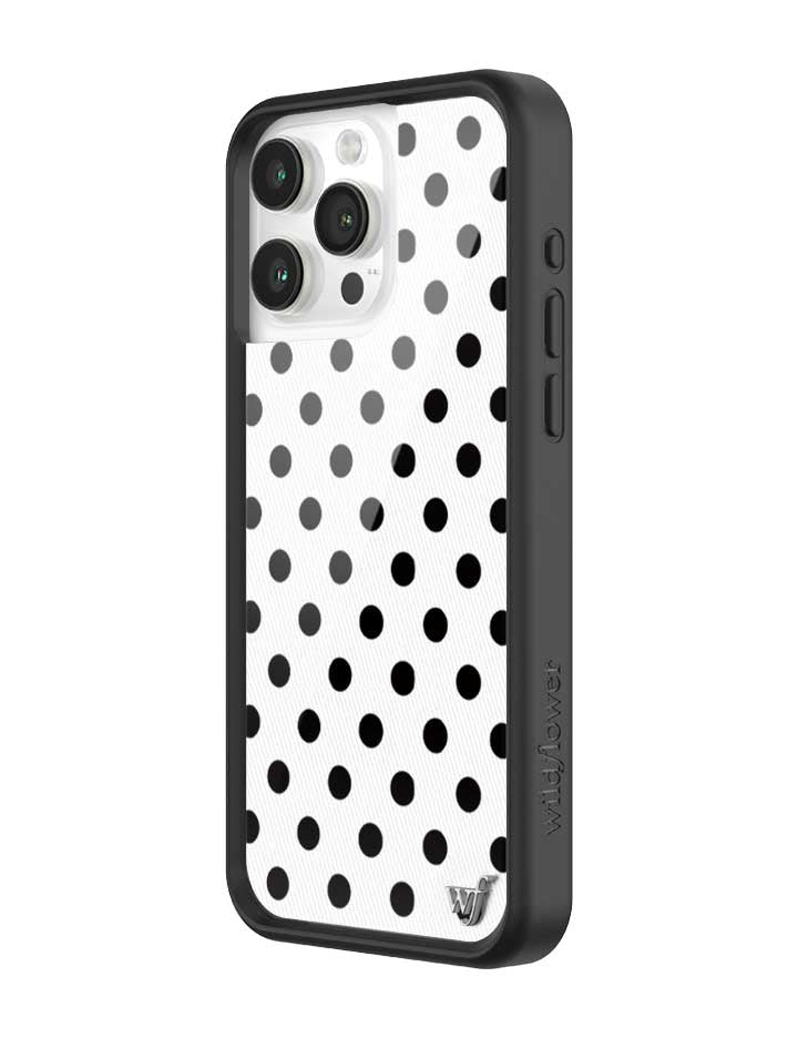 Polka Dot | White and Black iPhone Case - Aaria Tees Aaria Tees