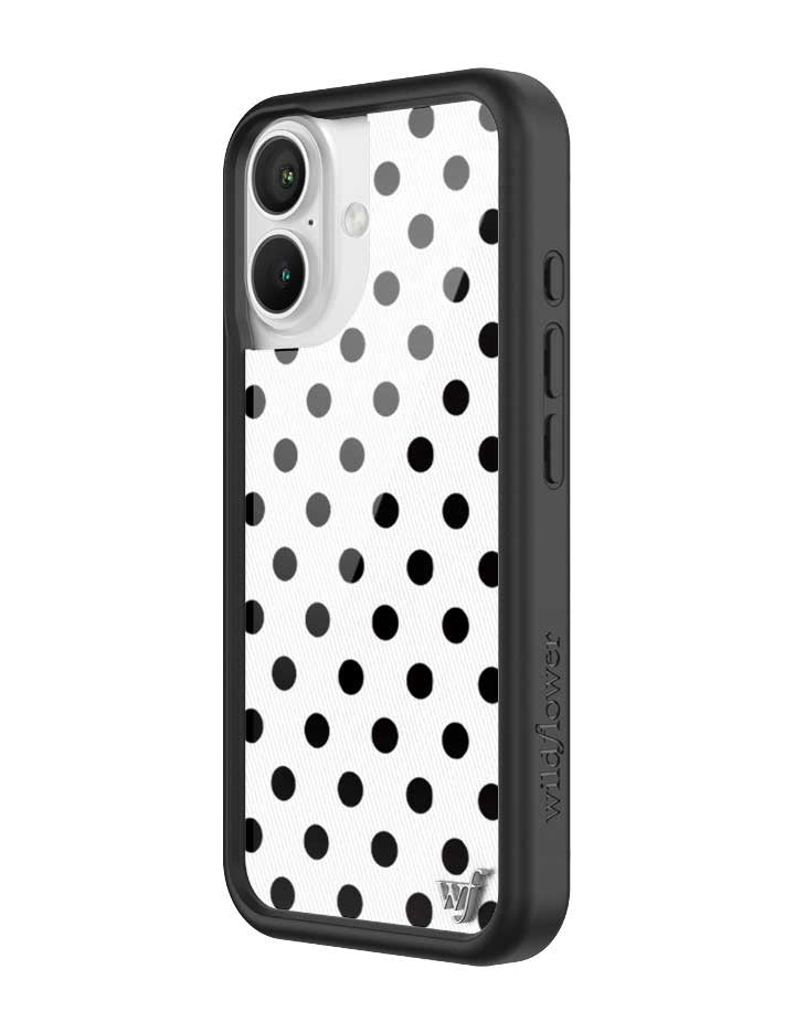 Polka Dot | White and Black iPhone Case - Aaria Tees Aaria Tees