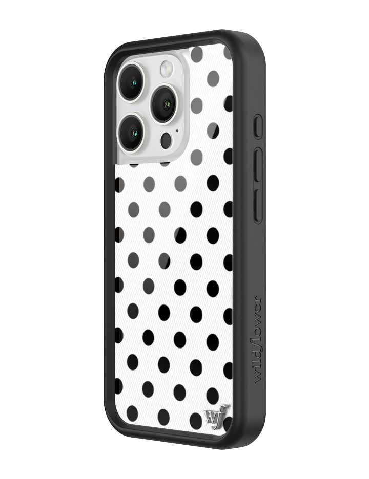 Polka Dot | White and Black iPhone Case - Aaria Tees Aaria Tees