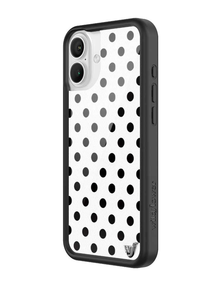 Polka Dot | White and Black iPhone Case - Aaria Tees Aaria Tees