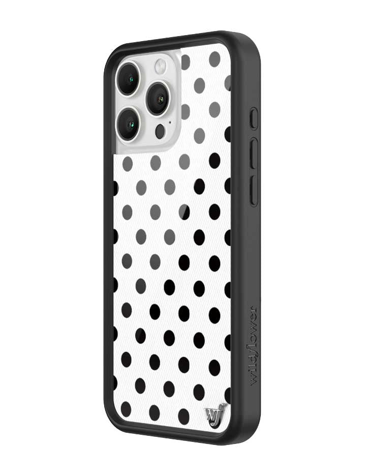 Polka Dot | White and Black iPhone Case - Aaria Tees Aaria Tees