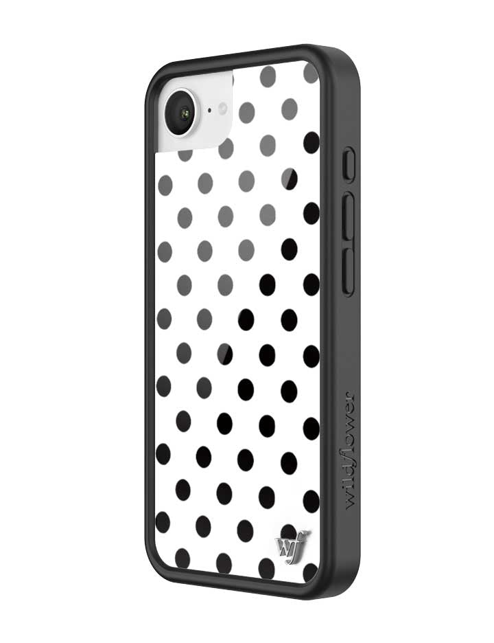 Polka Dot | White and Black iPhone Case - Aaria Tees Aaria Tees