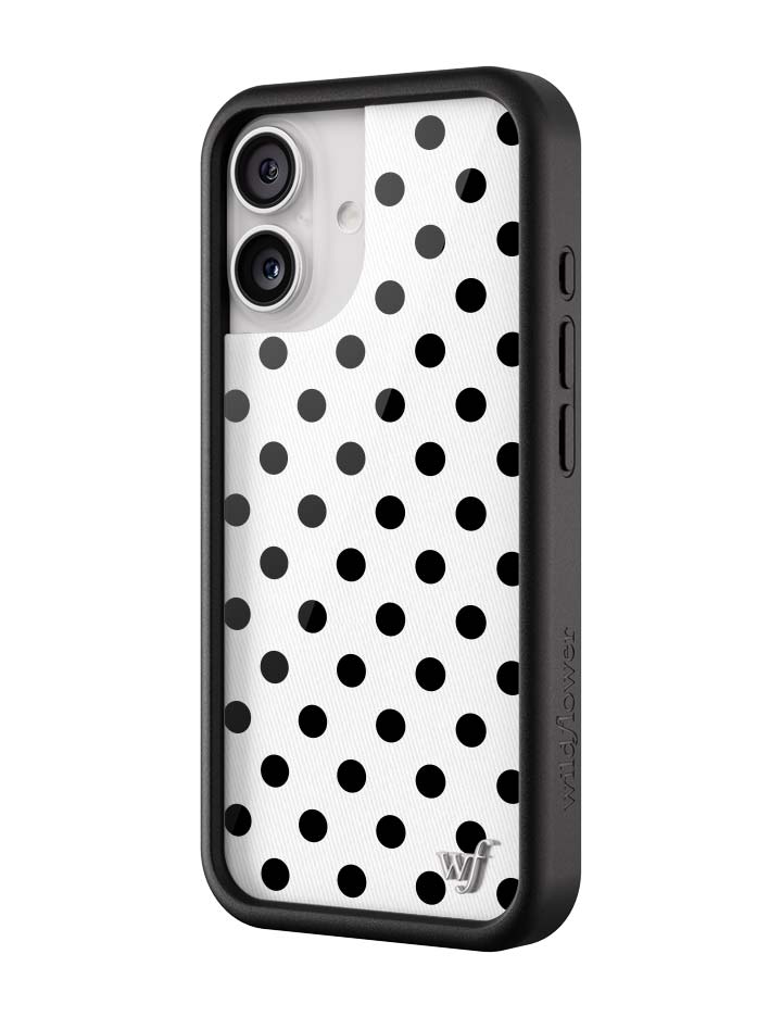 Polka Dot | White and Black iPhone Case - Aaria Tees Aaria Tees