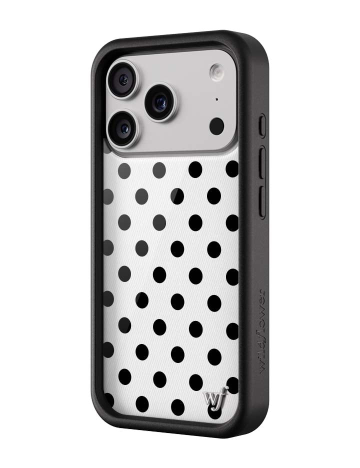 Polka Dot | White and Black iPhone Case - Aaria Tees Aaria Tees