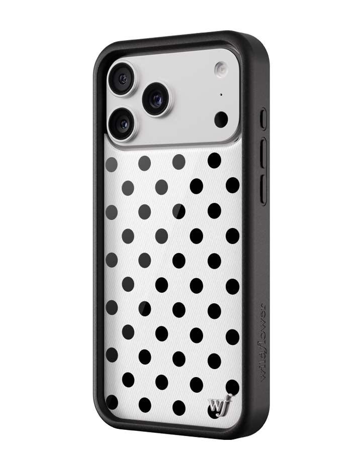 Polka Dot | White and Black iPhone Case - Aaria Tees Aaria Tees