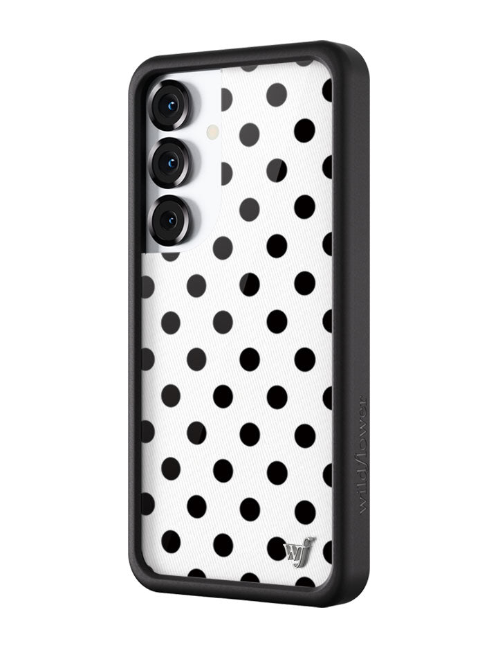 Polka Dot | White and Black Samsung Galaxy Case - Aaria Tees Aaria Tees