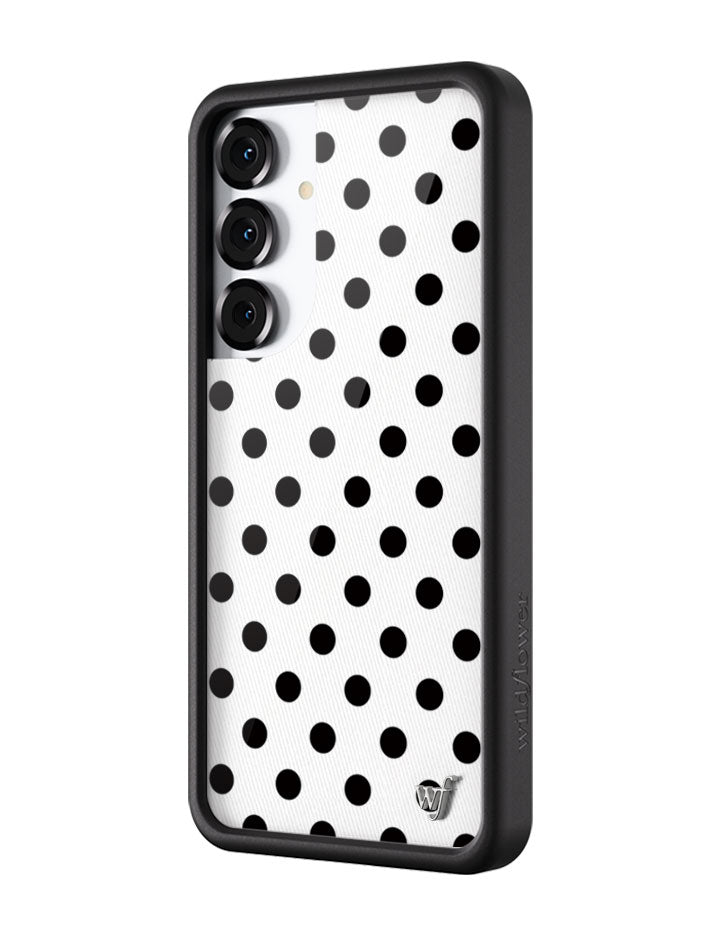 Polka Dot | White and Black Samsung Galaxy Case - Aaria Tees Aaria Tees