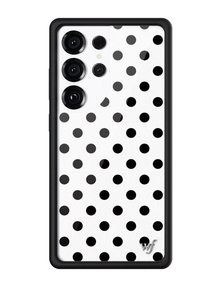 Polka Dot | White and Black Samsung Galaxy Case - Aaria Tees