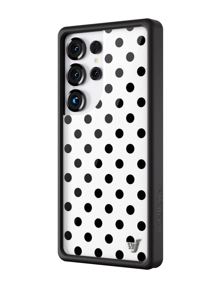 Polka Dot | White and Black Samsung Galaxy Case - Aaria Tees Aaria Tees