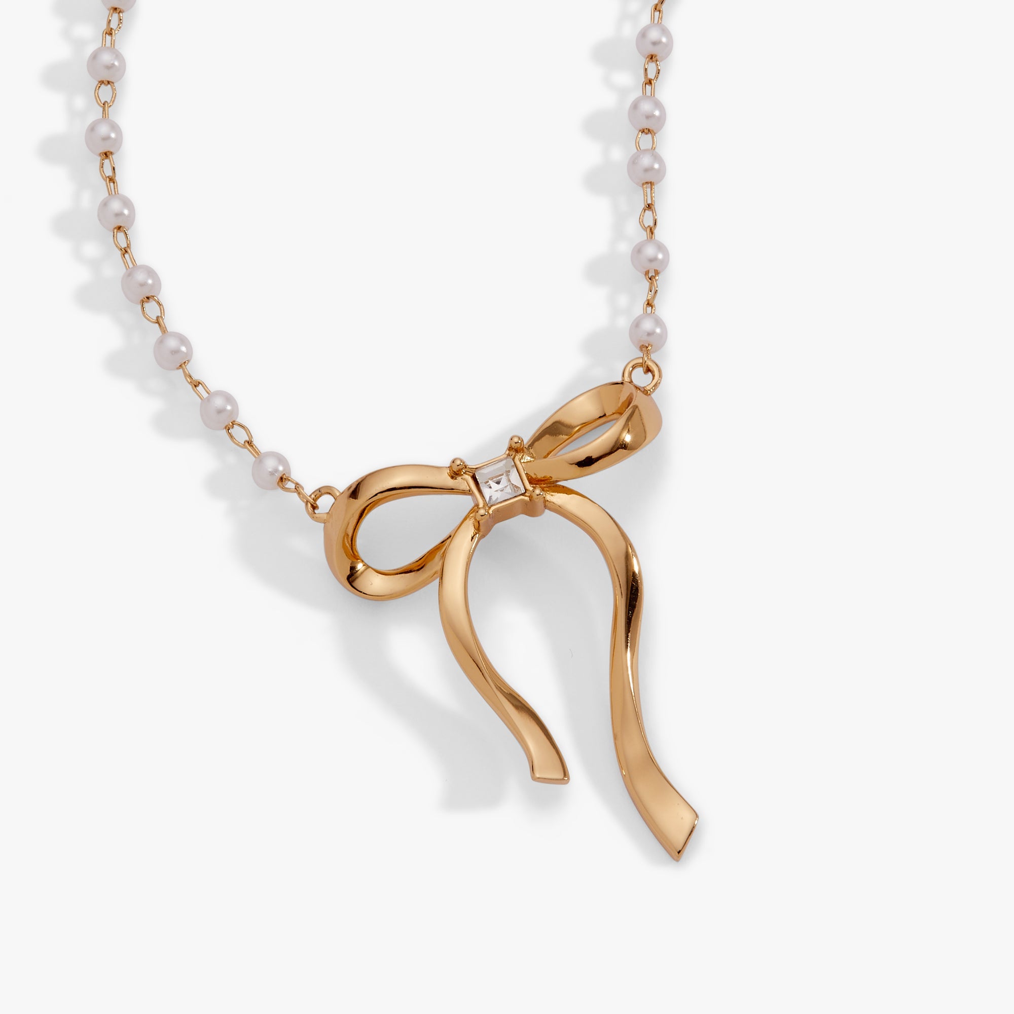 Bow Pearl Coquette Necklace - Aaria Tees Aaria Tees