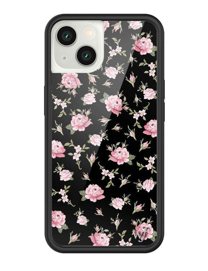 Black and Pink Floral iPhone Case - Aaria Tees Aaria Tees