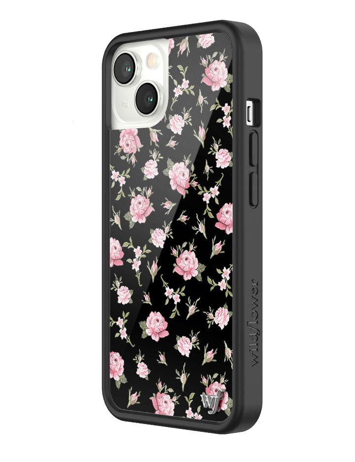 Black and Pink Floral iPhone Case - Aaria Tees Aaria Tees